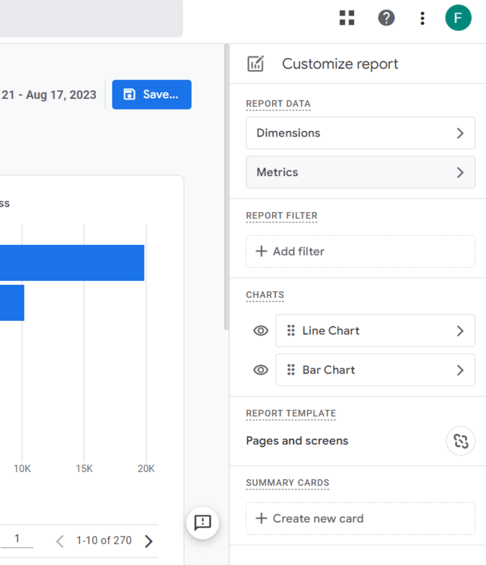 Customize the Report template to add the required user behavior metric